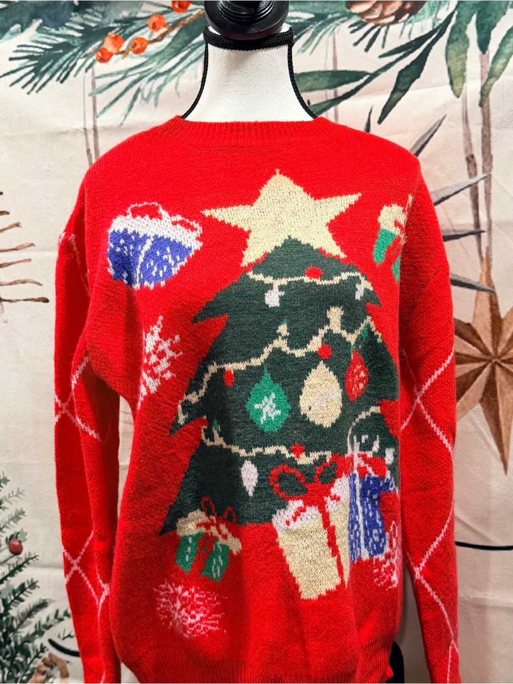 Red Christmas Tree Graphic Sweater - Women (NWT)